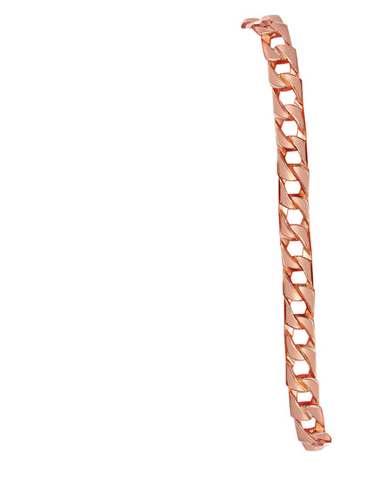 Curb Solid Gold Handmade Bracelet , 8mm, 6.5-10 Inch