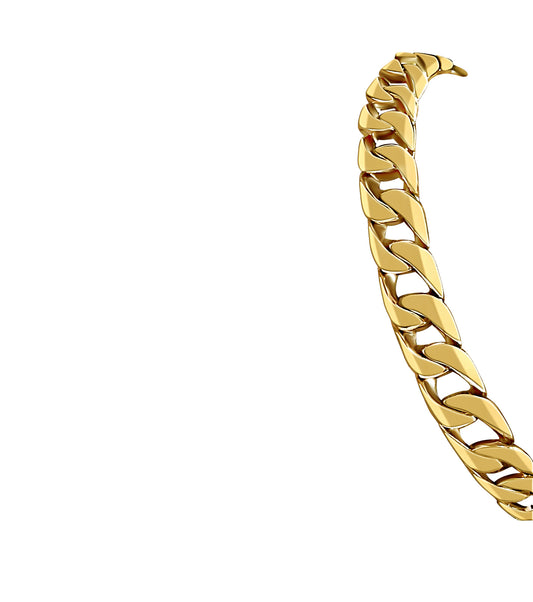 Curb Solid Gold Handmade Bracelet , 10mm, 6.5-10 Inch