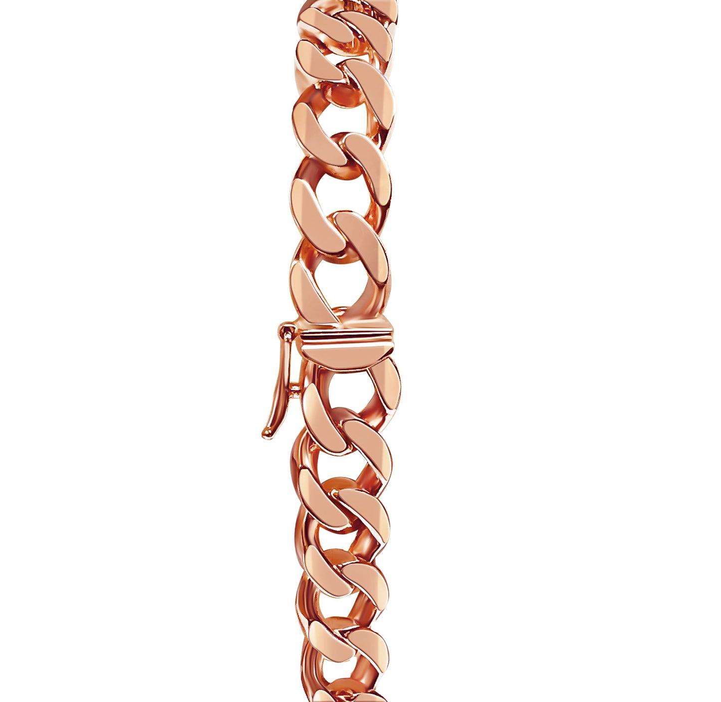 Curb Solid Gold Handmade Bracelet , 9mm, 6.5-10 Inch
