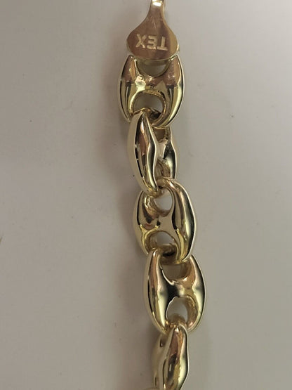 Anchor Mariner Solid Gold Handmade Necklace , 9mm, 16-30 Inch