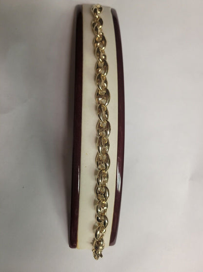 Anchor Mariner Solid Gold Handmade Necklace , 9mm, 16-30 Inch