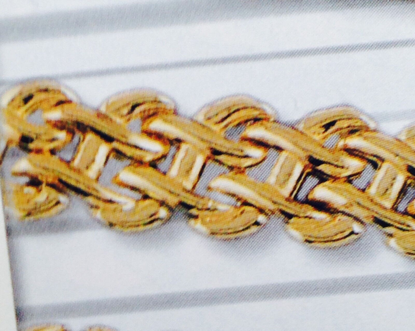 18k Solid Yellow Gold Handmade 12mm Infinity Link Bracelet, 9.5", Approx 91g