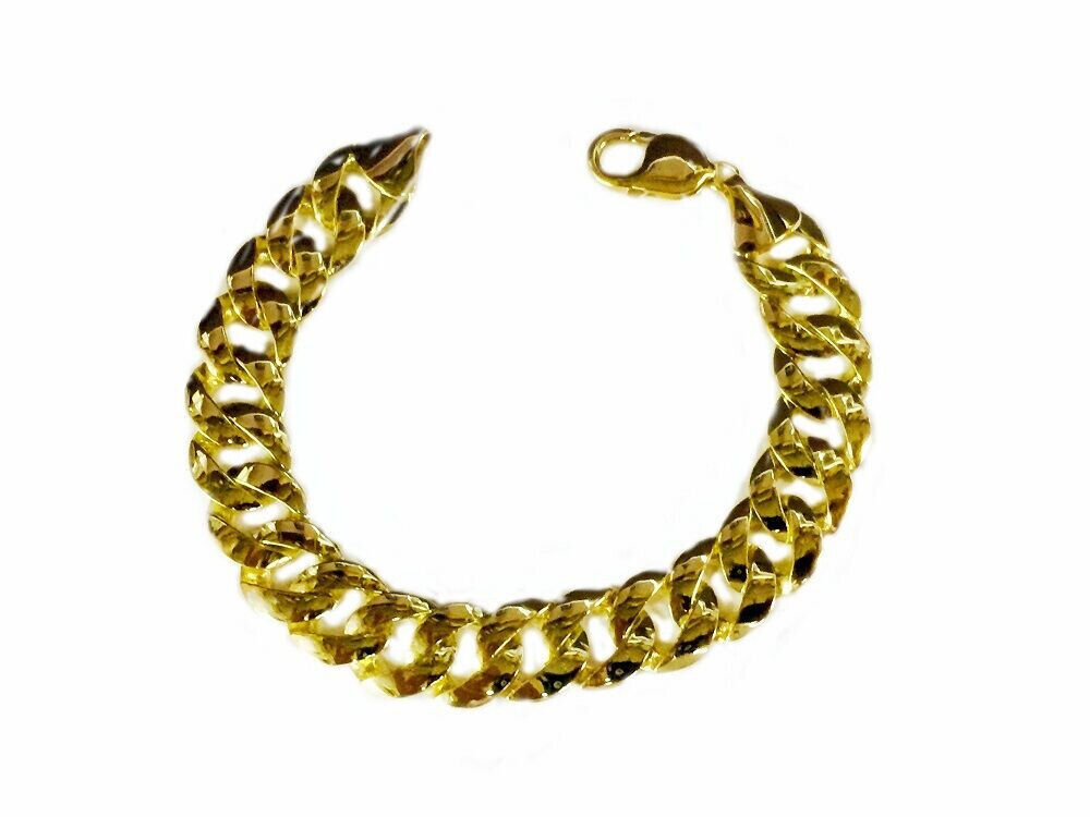 Solid Gold Handmade 14mm Curb Link Necklace, 16