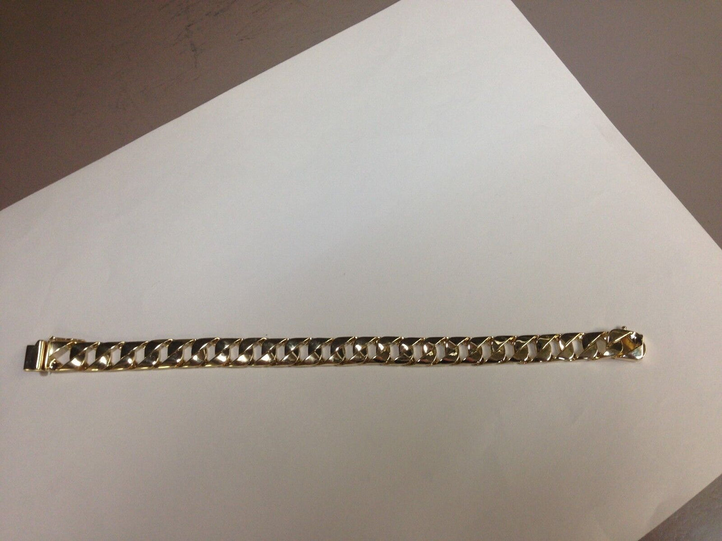 Curb Solid Gold Handmade Bracelet , 10mm, 6.5-10 Inch