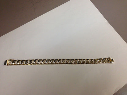 Curb Solid Gold Handmade Bracelet , 10mm, 6.5-10 Inch