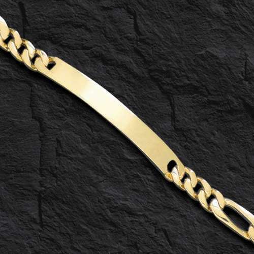 18k Solid Yellow Gold Handmade 8mm ID Figaro Link Bracelet, 9.5", Approx 40g