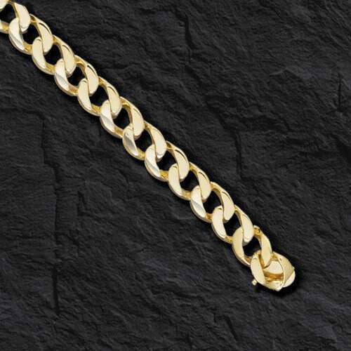 Curb Solid Gold Handmade Necklace , 9mm, 16-30 Inch