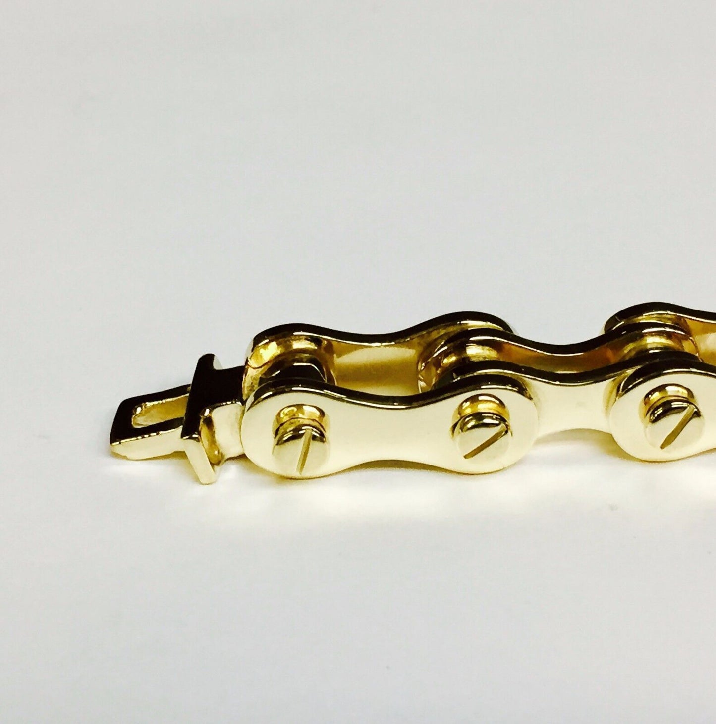 18k Yellow Gold 11mm Motorcycle/Bike Chain Bracelet, 9.5", Approx 63g