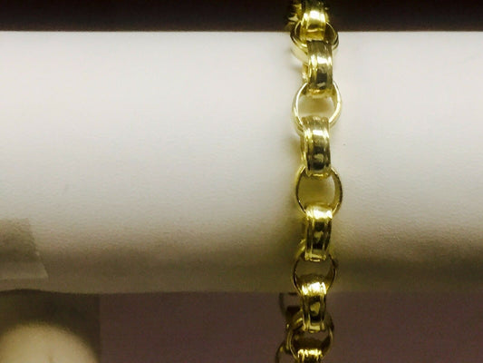 Rolo Cable Solid Gold Handmade Necklace , 7mm, 16-30 Inch