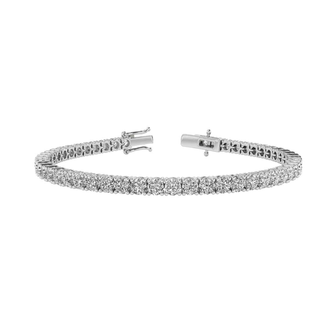 7.25ctw 4-Prong Lab Grown Diamond Tennis Bracelet, 9 inch, 14k White Gold