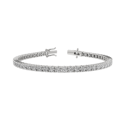 7.25ctw 4-Prong Lab Grown Diamond Tennis Bracelet, 9 inch, 14k White Gold