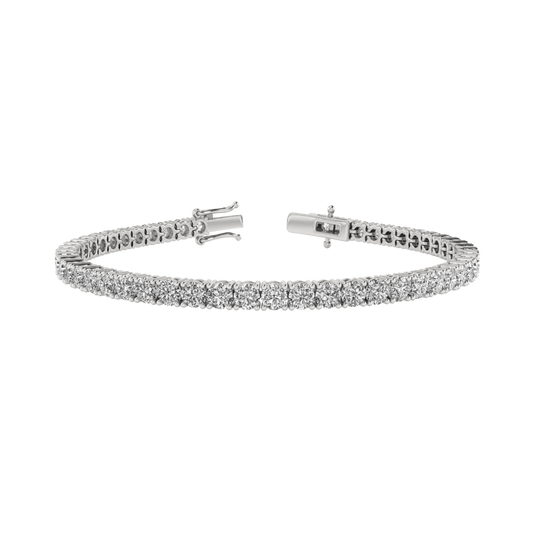 7.25ctw 4-Prong Lab Grown Diamond Tennis Bracelet, 9 inch, 14k White Gold