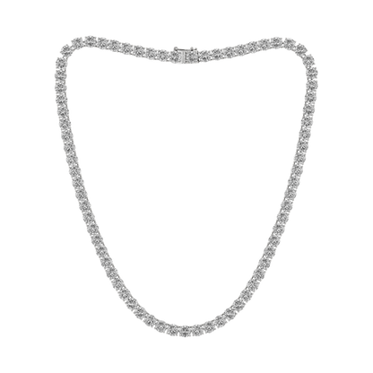 6.5ctw 4-Prong Lab Grown Diamond Tennis Necklace, 24 inch, 14k White Gold