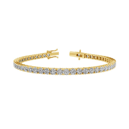 24.25ctw 4-Prong Lab Grown Diamond Tennis Bracelet, 9 inch, 14k Yellow Gold