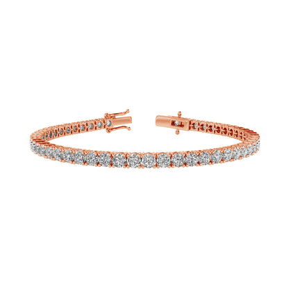 24.25ctw 4-Prong Lab Grown Diamond Tennis Bracelet, 9 inch, 14k Rose Gold