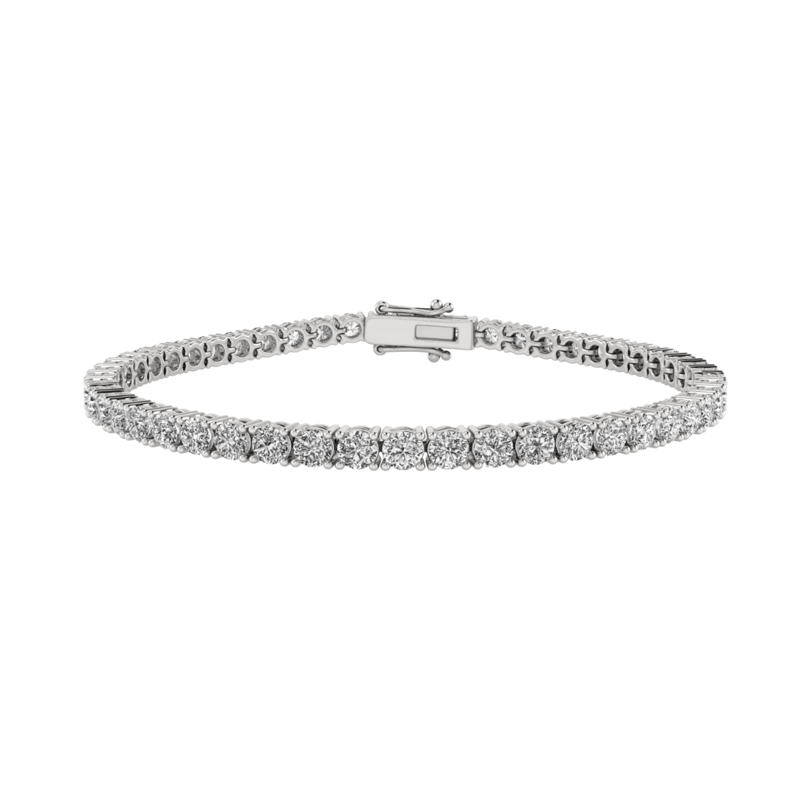 7.25ctw 4-Prong Lab Grown Diamond Tennis Bracelet, 9 inch, 14k White Gold