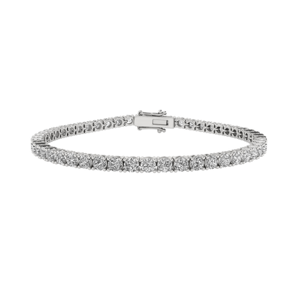 7.25ctw 4-Prong Lab Grown Diamond Tennis Bracelet, 9 inch, 14k White Gold