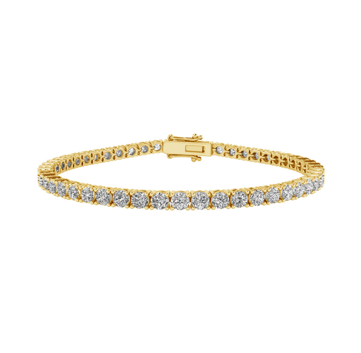 7.25ctw 4-Prong Lab Grown Diamond Tennis Bracelet, 9 inch, 14k Yellow Gold