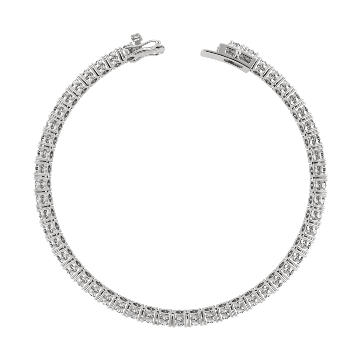 7.25ctw 4-Prong Lab Grown Diamond Tennis Bracelet, 9 inch, 14k White Gold