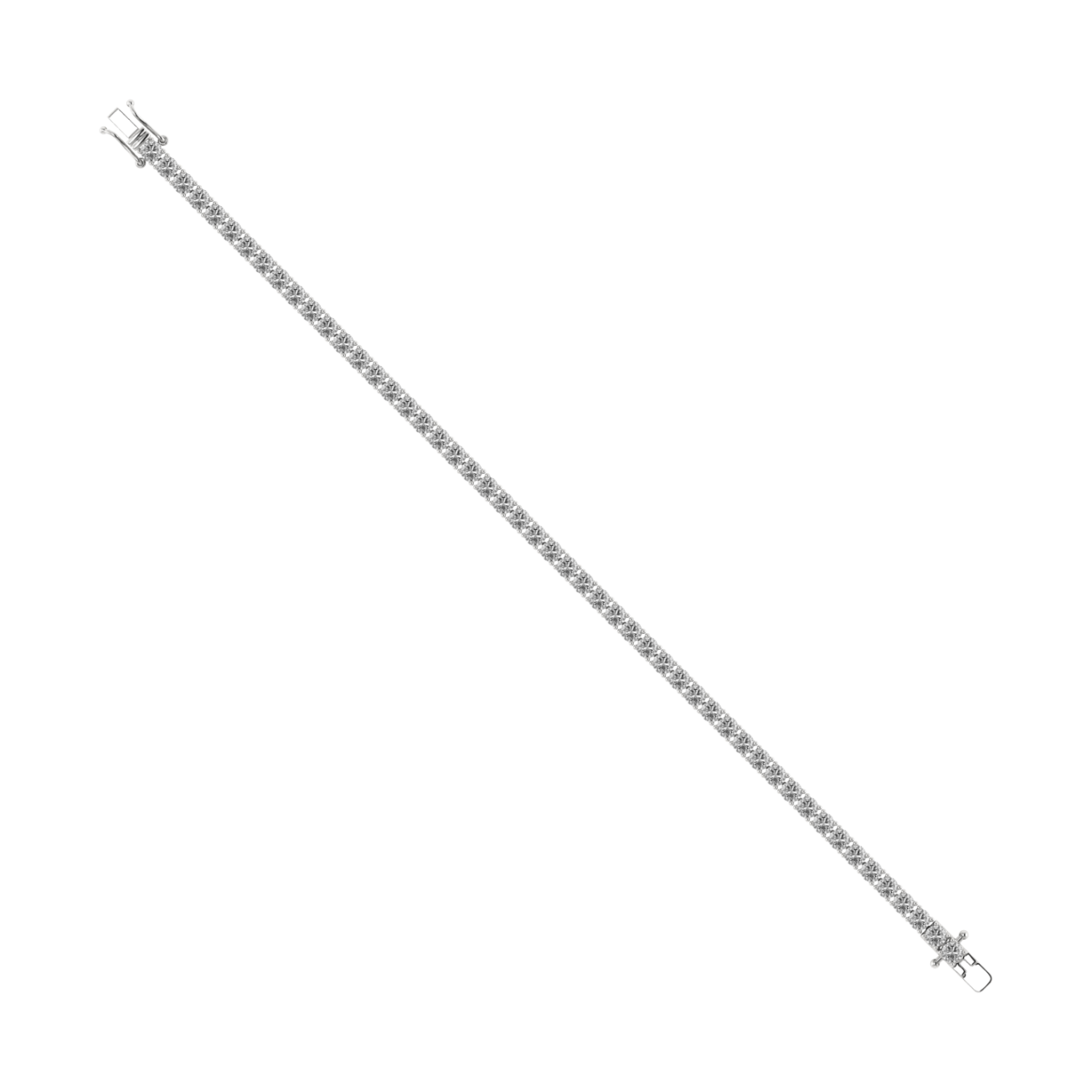 7.25ctw 4-Prong Lab Grown Diamond Tennis Bracelet, 9 inch, 14k White Gold