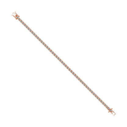 14.5ctw 4-Prong Lab Grown Diamond Tennis Bracelet, 9 inch, 14k Rose Gold