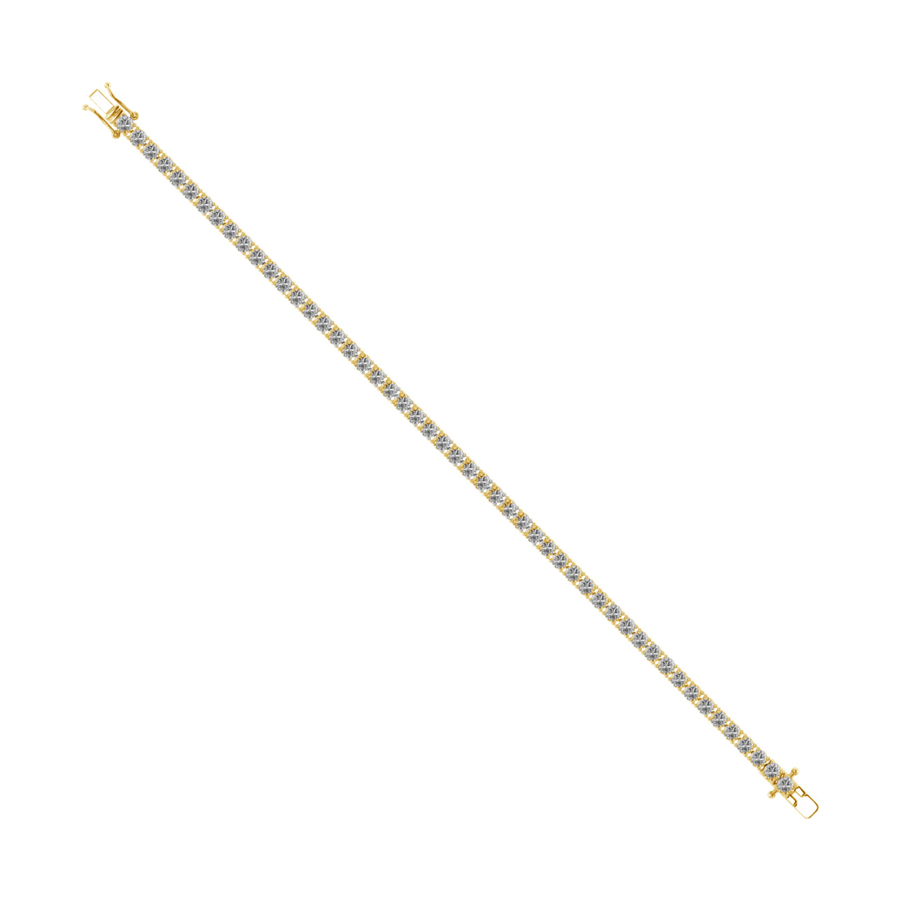 7.25ctw 4-Prong Lab Grown Diamond Tennis Bracelet, 9 inch, 14k Yellow Gold