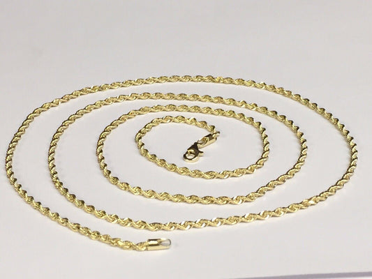 10K 16in Yellow Gold Diamond Cut/Textured Royal Rope Chain, Approx 3.3g