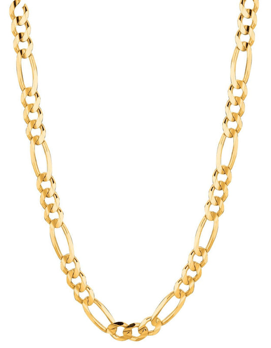 10K 18in Yellow Gold Diamond Cut/Textured Royal Figaro Chain, Approx 6.6g