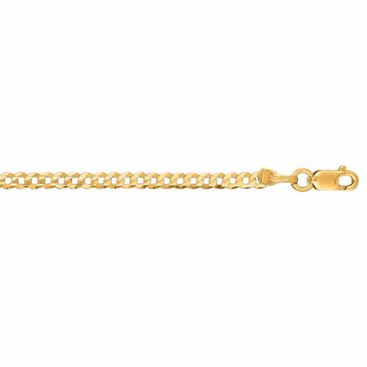10K 18in Yellow Gold Diamond Cut/Textured Comfort Curb Chain, Approx 6g
