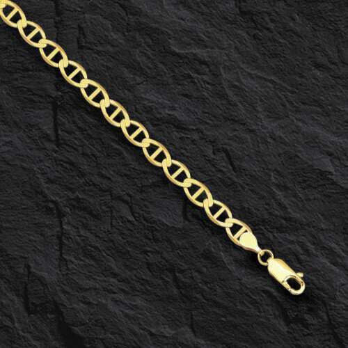 10K 10in Yellow Gold Diamond Cut/Textured Mariner Chain, Approx 2.1g
