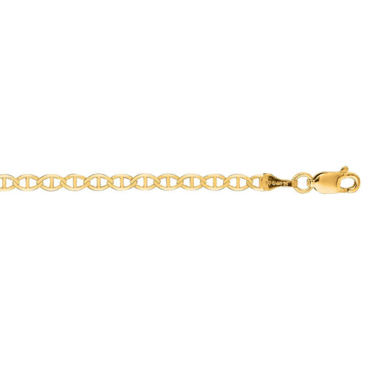 10K 18in Yellow Gold Diamond Cut/Textured Mariner Chain, Approx 3.4g
